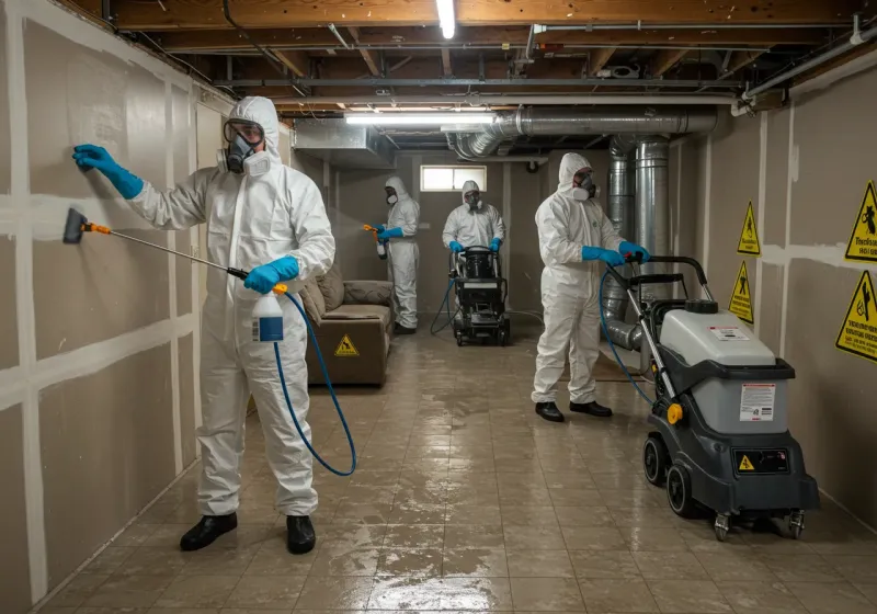 Basement Moisture Removal and Structural Drying process in Lewiston Orchards, ID